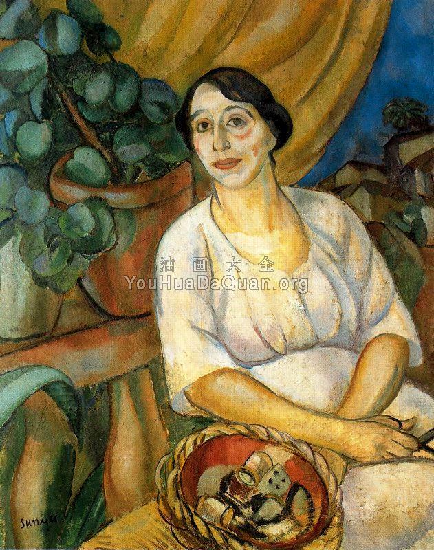 Elvira con cesta de labores - 华金·苏尼埃尔·德·米罗